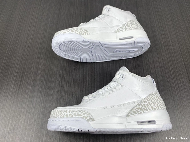 1st Kicks Shoes 3 Air 'Triple 429487-111 Jordan White' PS Retro 0820
